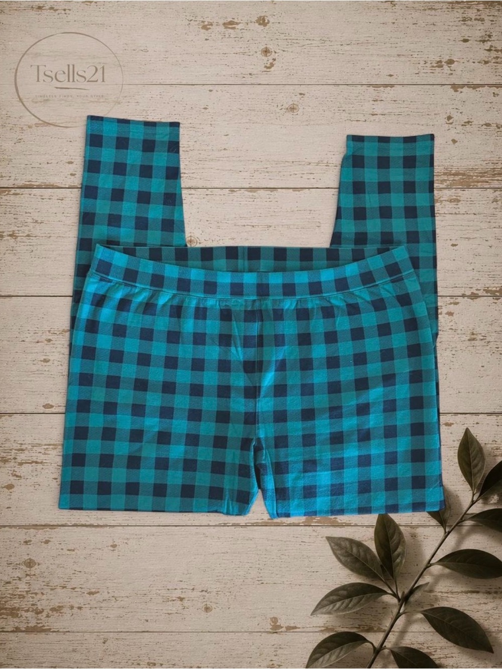 Style & Co Green Buffalo Plaid Leggings - Size PXL